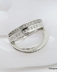 Ring Memoirering Klappbar mit 1,00ct G-si Diamant in 585/14K Weißgold Gr. 54,5