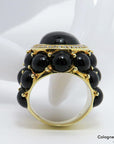 Ring mit Brillant und Onyx Besatz in 750/18K Gelbgold Gr. 50