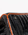 Hermès Birkin Limited Edition aus Alligator Leder mit Palladium Beschlägen in Noir/Orange