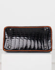 Hermès Birkin Limited Edition aus Alligator Leder mit Palladium Beschlägen in Noir/Orange