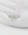 Solitär Ring mit 3,54ct I-si2 + 0,32ct Brillant in 750/18K Weißgold Gr. 56 / DPL