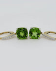 Ohrhänger Ohrringe mit 0,14ct TW-si Brillant u. 4,58ct Peridot 750/18K Gelbgold