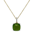 Kette und Anhänger mit 0,04ct TW-si Brillant u. 3,78ct Peridot in 750/18K Gelbgold