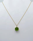 Kette und Anhänger mit 0,04ct TW-si Brillant u. 3,78ct Peridot in 750/18K Gelbgold