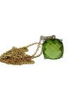 Kette und Anhänger mit 0,04ct TW-si Brillant u. 3,78ct Peridot in 750/18K Gelbgold
