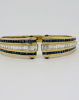 Armreif Armspange mit ca. 5,00ct TW-vs Diamant u. ca. 4,00ct Saphir 18K Gelbgold