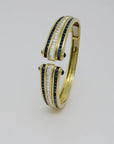 Armreif Armspange mit ca. 5,00ct TW-vs Diamant u. ca. 4,00ct Saphir 18K Gelbgold