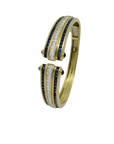 Armreif Armspange mit ca. 5,00ct TW-vs Diamant u. ca. 4,00ct Saphir 18K Gelbgold
