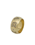 Bvlgari Monologo Ring mit Diamant Besatz in 750/18K Gelbgold Gr. 55
