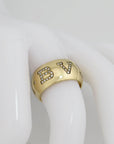 Bvlgari Monologo Ring mit Diamant Besatz in 750/18K Gelbgold Gr. 55
