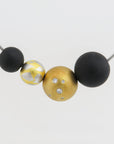 Niessing Schnur mit Kugeln und Brillant in 950`er Platin/18K Gold ca. 43,0 cm