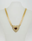 Wempe Herz Collier mit 5,10ct E-IF Brillant + 2,31ct Rubin in 750/18K Gelbgold