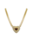 Wempe Herz Collier mit 5,10ct E-IF Brillant + 2,31ct Rubin in 750/18K Gelbgold