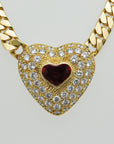 Wempe Herz Collier mit 5,10ct E-IF Brillant + 2,31ct Rubin in 750/18K Gelbgold