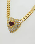 Wempe Herz Collier mit 5,10ct E-IF Brillant + 2,31ct Rubin in 750/18K Gelbgold
