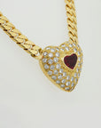 Wempe Herz Collier mit 5,10ct E-IF Brillant + 2,31ct Rubin in 750/18K Gelbgold