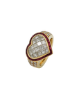 Wempe Herz Ring mi 2,37ct TW-IF Diamant + 1,20ct Rubin 750/18K Gelbgold Gr. 50