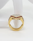 Wempe Herz Ring mi 2,37ct TW-IF Diamant + 1,20ct Rubin 750/18K Gelbgold Gr. 50