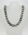 Collier Perlenkette Tahitiperlen an Bajonette Verschluß 46 cm