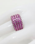 Ring mit 0,05ct W-vs Brillant + 5,20ct pinke Saphire in 750/18K Weißgold Gr. 55