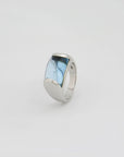 Bulgari Tronchetto Ring mit Blautopas in 750/18K Weißgold Gr. 52 mit Box