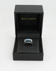 Bulgari Tronchetto Ring mit Blautopas in 750/18K Weißgold Gr. 52 mit Box