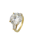 Ring mit 10,08ct G-vs1 Brillant+ 1,40ct G-vs Diamant 750/18K Gelbgold Lab. Grown