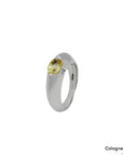 Ring mit ca. 0,05ct TW-vs Brillant + ca. 1,00ct Saphir 750/18K Weißgold Gr. 55