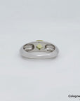 Ring mit ca. 0,05ct TW-vs Brillant + ca. 1,00ct Saphir 750/18K Weißgold Gr. 55