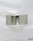 Ring Spannring Bandring mit ca. 0,05ct TW-vs Brillant 950`er Platin Gr. 55