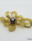 Brosche mit ca. 0,15ct TW-vs Brillant in 750/18K Weiß-/Gelbgold