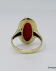 Ring mit Korallen Besatz in 333/8K Gelbgold Gr. 58