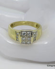 Ring mit ca. 0,50ct TW-vsi Brillant in 585/14K Gelbgold Gr. 65