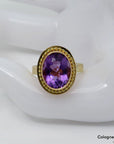 Ring mit Amethyst Besatz in 585/14K Rosegold Gr. 55