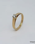 Ring Solitärring mit ca. 0,18ct TW-vsi Brillant in 750/18K Gelbgold Gr. 61