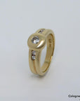 Ring Bandring mit ca. 0,20ct W-si Brillant in 585/14K Gelbgold Gr. 50