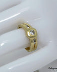 Ring Bandring mit ca. 0,20ct W-si Brillant in 585/14K Gelbgold Gr. 50