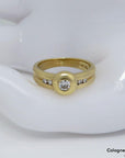 Ring Bandring mit ca. 0,20ct W-si Brillant in 585/14K Gelbgold Gr. 50