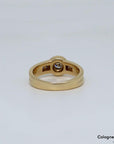Ring Bandring mit ca. 0,20ct W-si Brillant in 585/14K Gelbgold Gr. 50