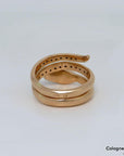 Schlangenring mit ca. 0,20ct Diamant und Saphir in 585/14K Rosegold Gr. 55