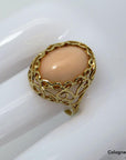 Ring mit Engelshautkoralle in 585/14K Gelbgold Gr. 55