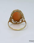 Ring mit Engelshautkoralle in 585/14K Gelbgold Gr. 55