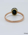 Vintage Ring mit ca. 0,28ct Diamant und Saphir in 585/14K Rosegold Gr. 58