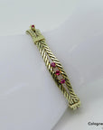 Armband Vintage mit Rubin Besatz in 585/14K Gelbgold Länge ca. 19,0 cm