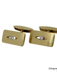 Manschettenknöpfe mit ca. 0,20ct TW-vs Brillant in 750/18K Gelbgold mattiert
