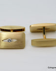 Manschettenknöpfe mit ca. 0,20ct TW-vs Brillant in 750/18K Gelbgold mattiert