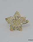Brosche Filigran Blatt in 585/14K Gelbgold