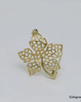 Brosche Filigran Blatt in 585/14K Gelbgold