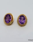 Ohrstecker mit Amethyst Besatz in 585/14K Rosegold