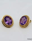 Ohrstecker mit Amethyst Besatz in 585/14K Rosegold
